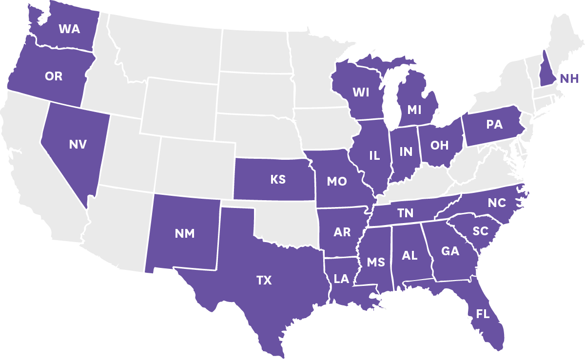 map of EBO states