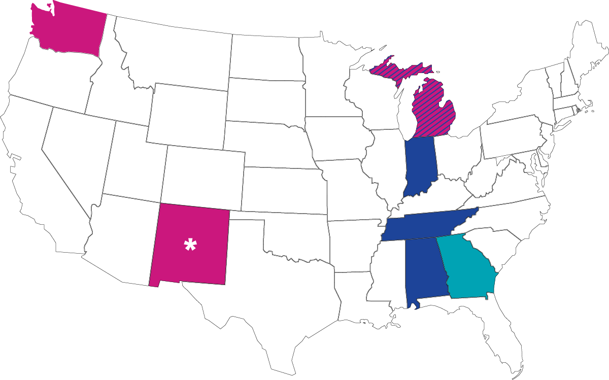 map of Ambetter, Ascension, and WellCare new states